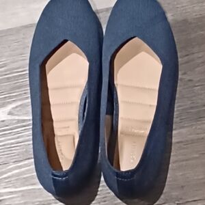 Cynthia Rowley Haisley Knit Navy Ballet Flats